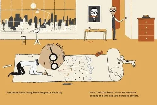 Young Frank Architect drawing