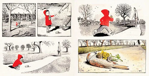 Sidewalk Flowers four panel