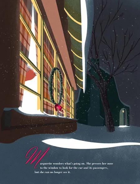 Marguerite's Christmas outside dark